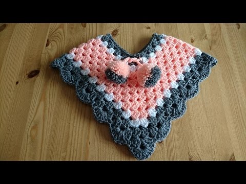 NewBorn - 3 Months Poncho - Crochet - Tutorial - English