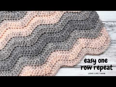 Create a Beautiful Ridge Chevron Baby Blanket with One Row | Beginner friendly crochet baby blanket