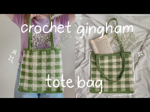 Simple Crochet Gingham Tote Bag | Hayhay Crochet