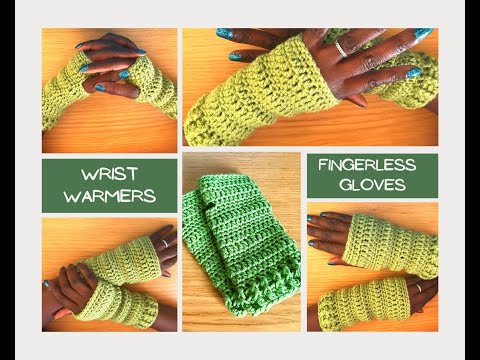 How to Crochet these Textured Wrist Warmers (Fingerless Gloves) - Crochet DuJour Tutorial #22