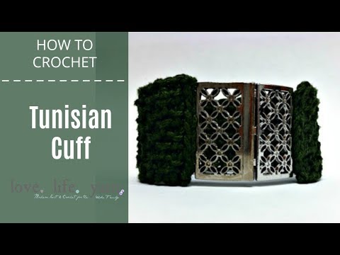 Learn Tunisian crochet with this simple Tunisian Cuff!