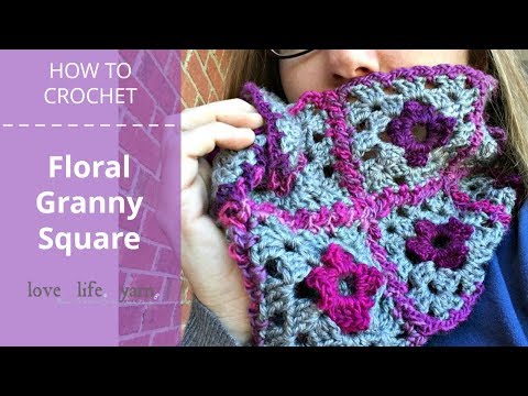 How to Crochet: Floral Granny Square