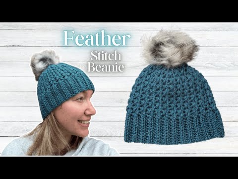 Crochet a Hat with AMAZING Texture! (Feather Stitch Beanie Tutorial)