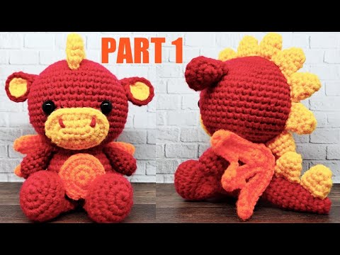 REGGIE THE RED DRAGON | PART 1 | HOW TO CROCHET | AMIGURUMI TUTORIAL