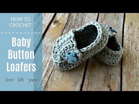 How to Crochet: Baby Button Loafers