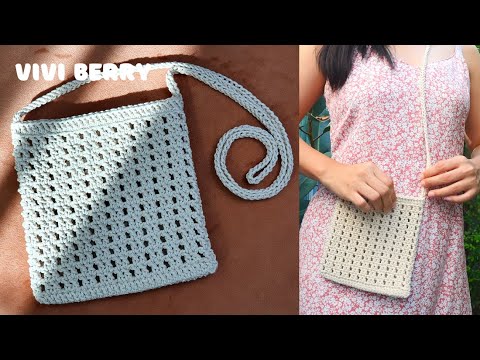 Super Easy DIY Crochet Mini Cross Bag | Crochet Crossbody Bag Tutorial | ViVi Berry Crochet