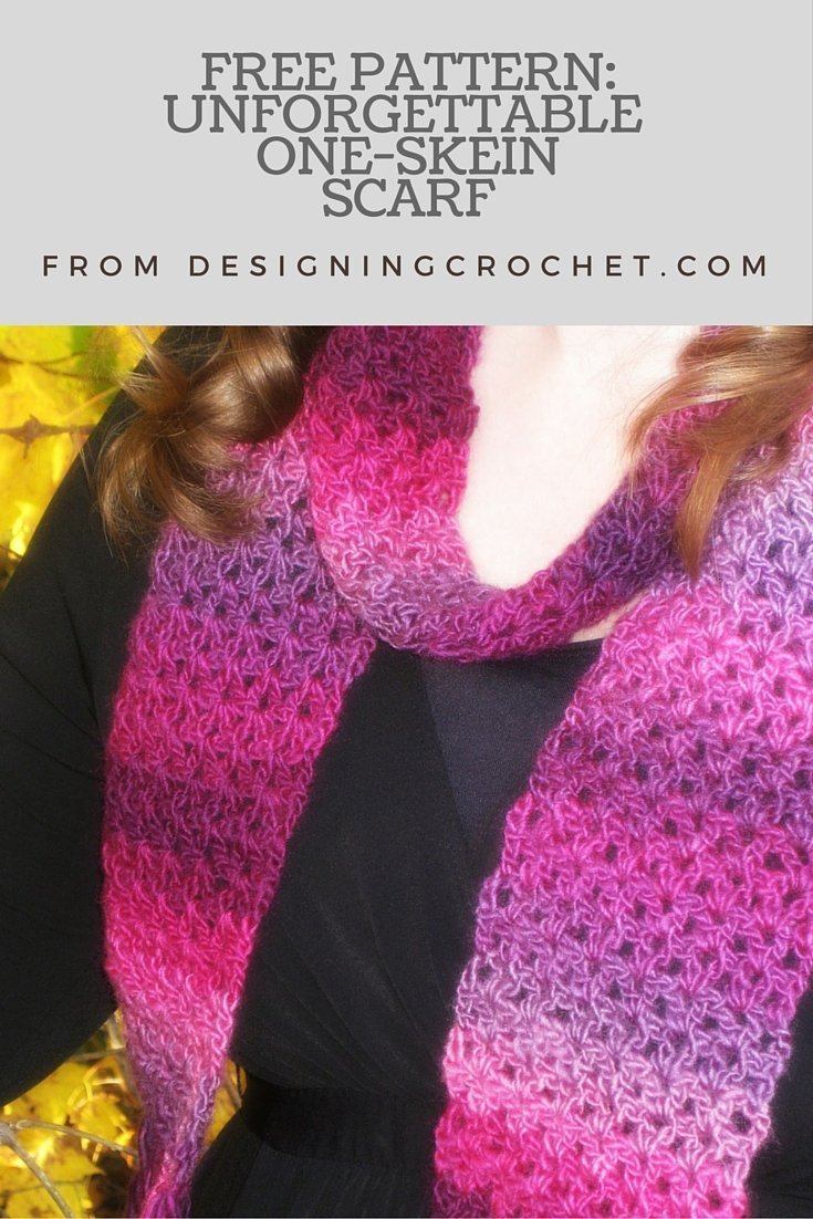 Free Pattern - Unforgettable One Skein Scarf pin image