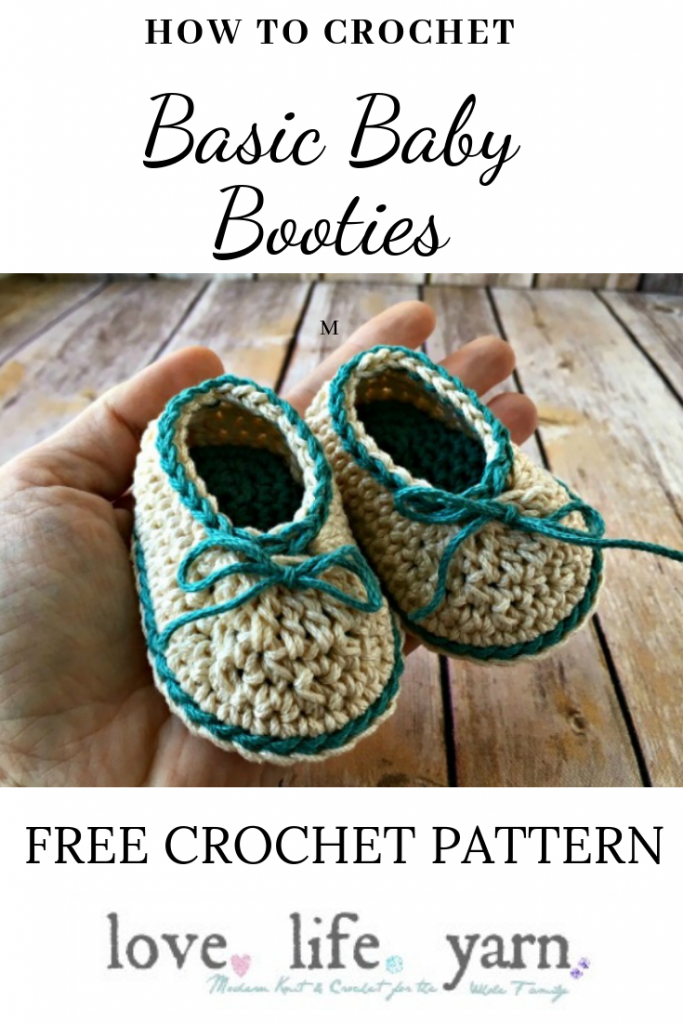 Basic Baby Booties - Free Crochet Pattern - love. life. yarn.