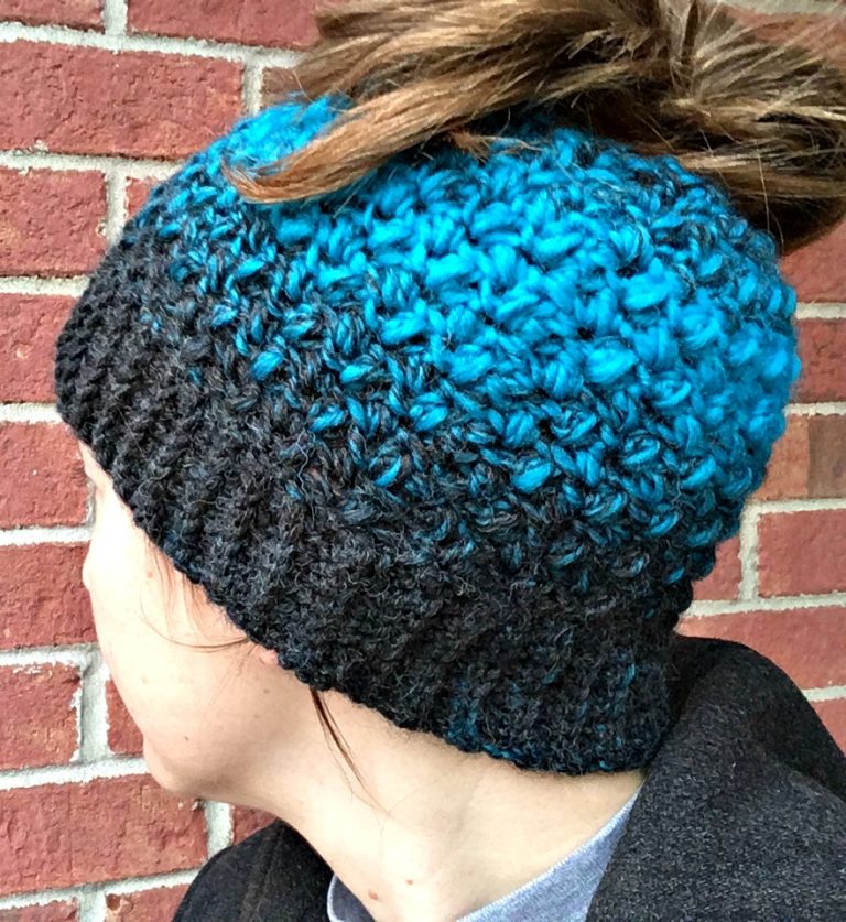 Quick and Easy Messy Bun Hat - Free Crochet Pattern - love. life. yarn.