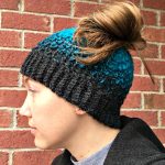 Free Crochet Pattern - Quick and Easy Messy Bun Hat from Amanda Saladin