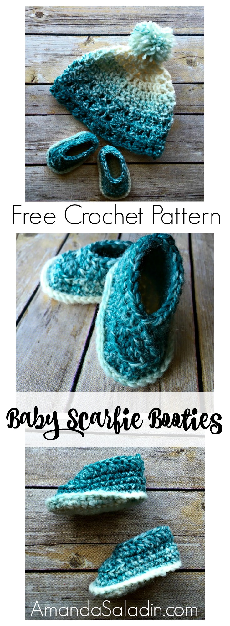 Free Crochet Pattern. Super simple baby boots!