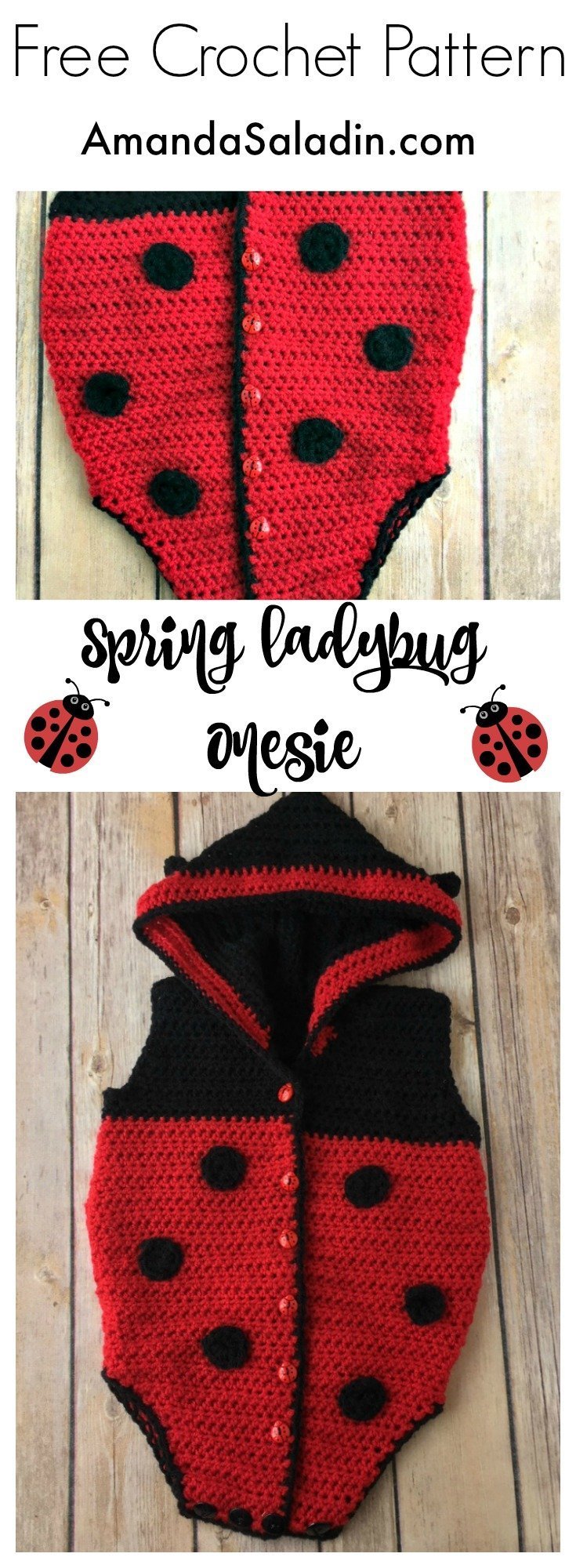 Free Crochet Pattern - Spring Ladybug Onesie