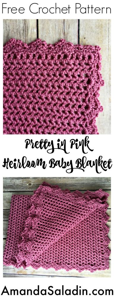 Pretty in Pink Heirloom Baby Blanket - Free Crochet Pattern - love ...