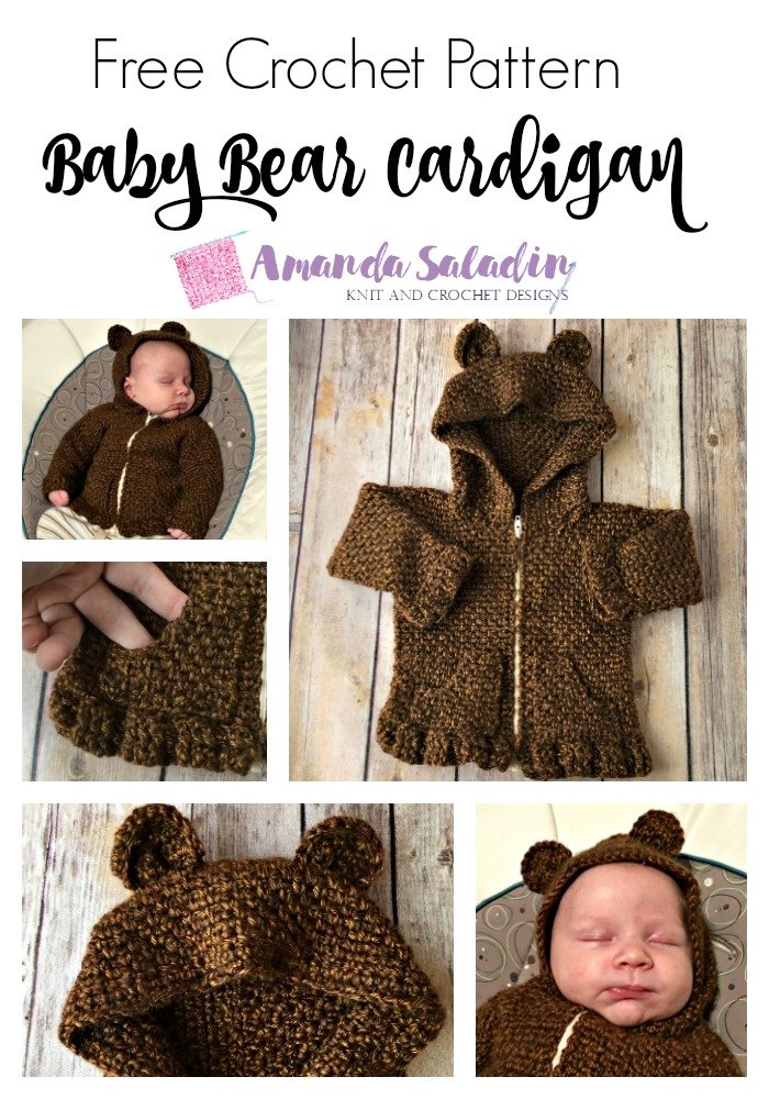 Free Crochet Pattern - Baby Bear Cardigan