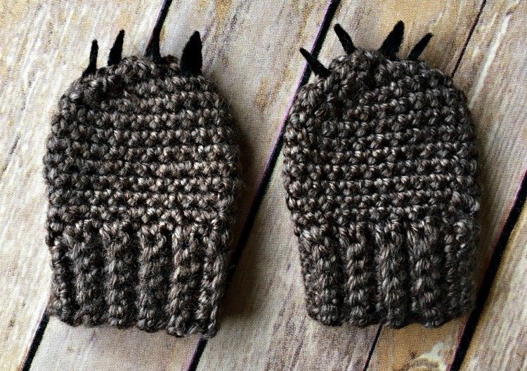 Free Crochet Pattern - Baby Bear Mittens