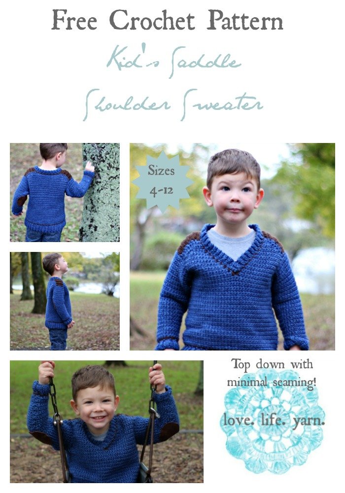 Kid's Saddle Shoulder Sweater - Free Crochet Pattern