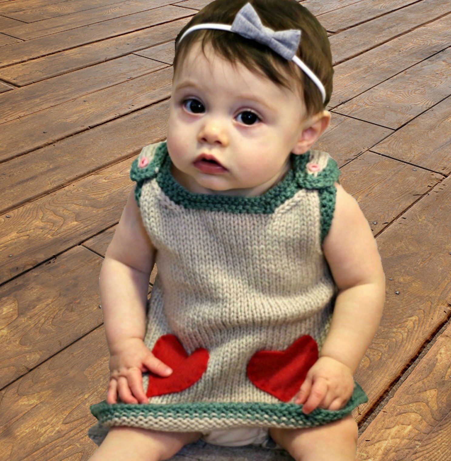 Valentine Baby Dress - Free Knitting Pattern