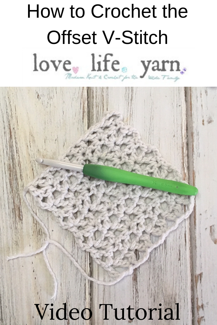 How to Crochet the Offset V-Stitch with video tutorial