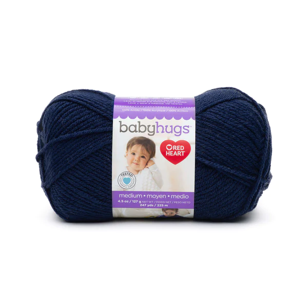 skein of Red Heart Baby Hugs (Medium and Light) in white background
