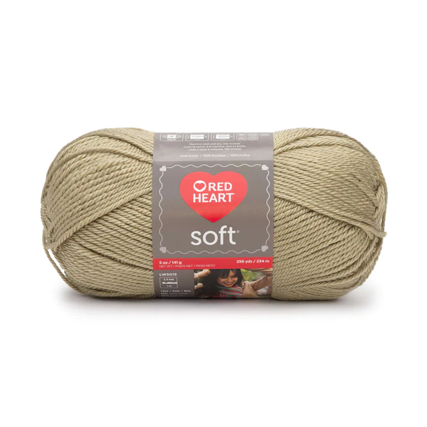 skein of Red Heart Soft in white background