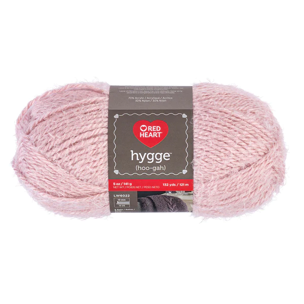 skein of Red Heart Hygge in white background