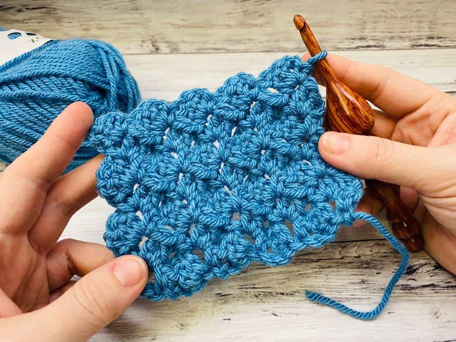crochet tulip stitch swatch