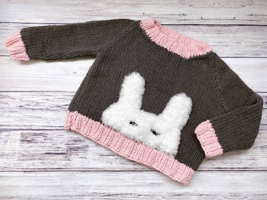 Sleepy Bunny Sweater (Free Knit Baby Sweater Pattern) - love. life. yarn.
