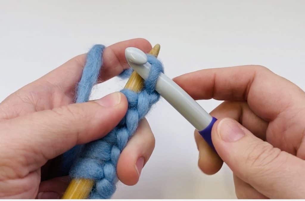 knit stitch with hook step 3