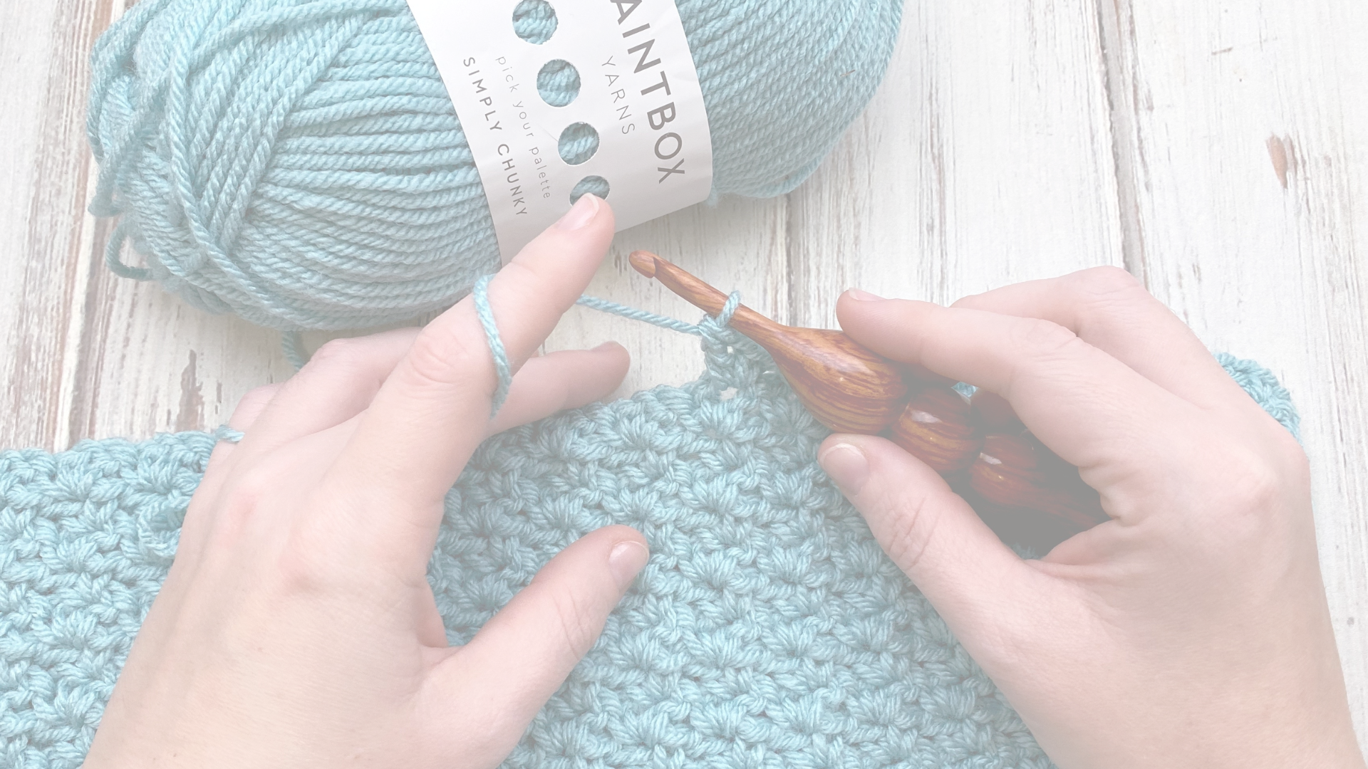 Crochet designer working with yarn