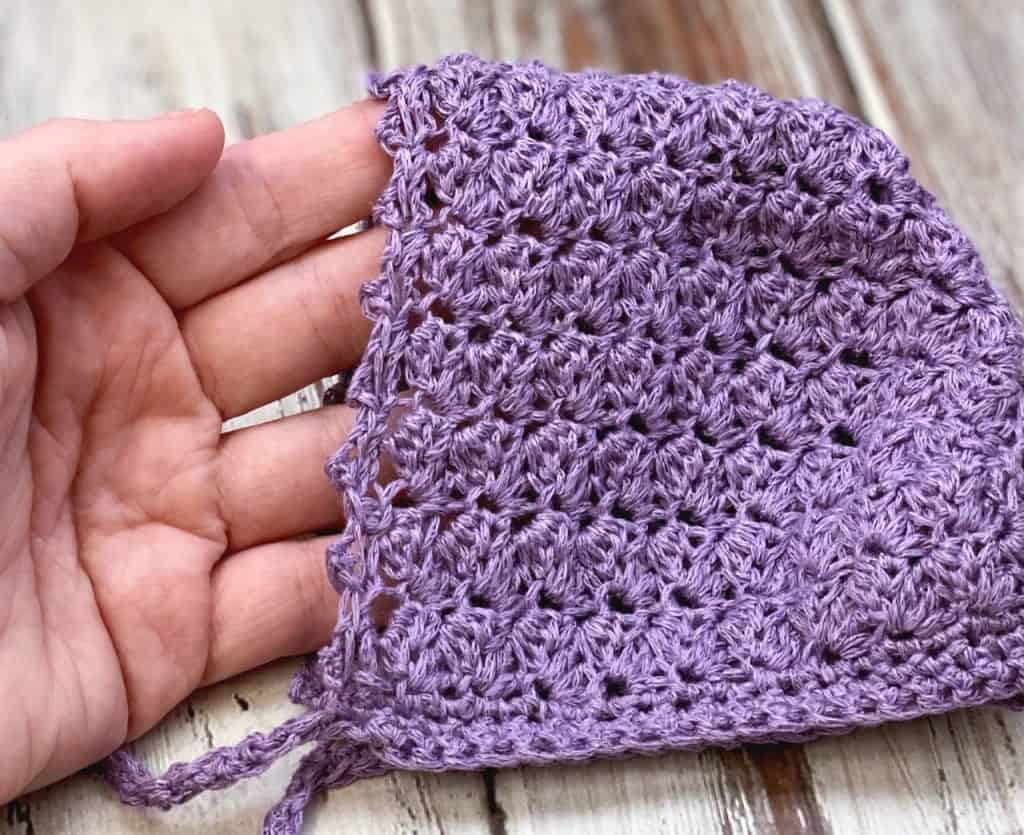simple crochet baby bonnet picot edging