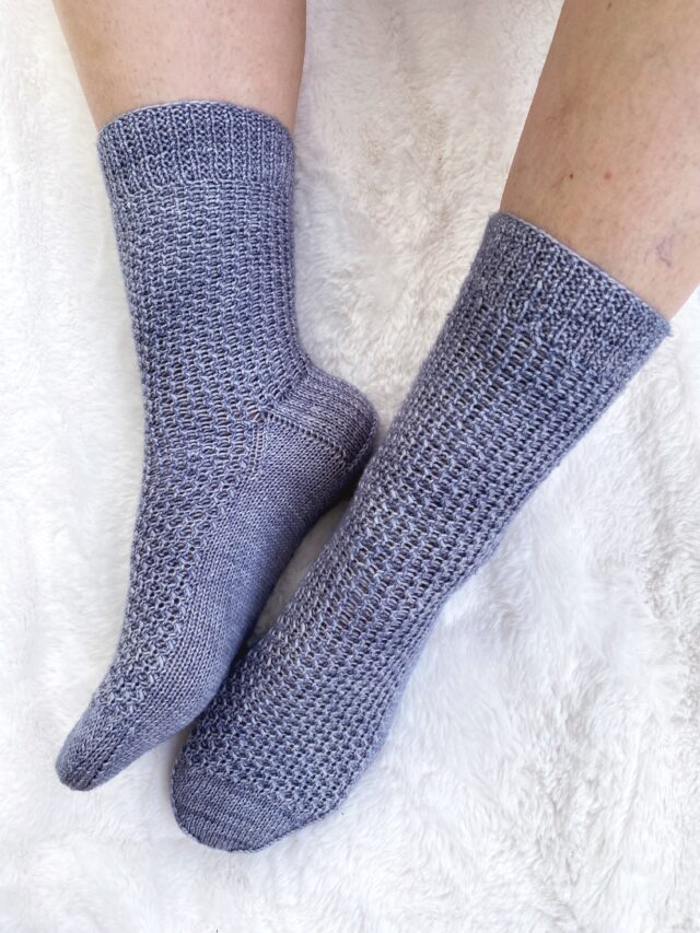 Sock Texture Design Ray of Honey Socks (Free Textured Sock Knitting Pattern)