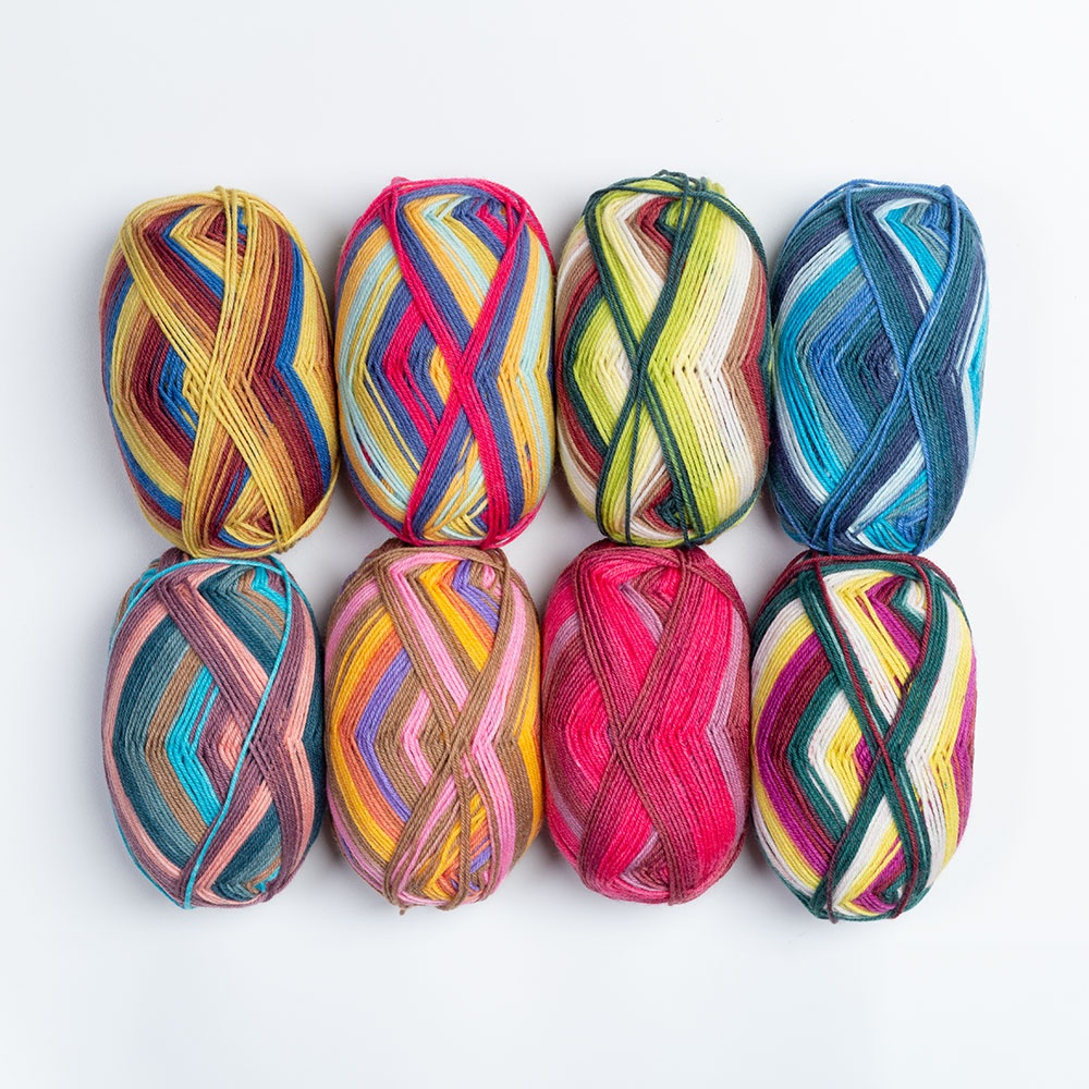 felici self-striping sock yarn variety of skeins