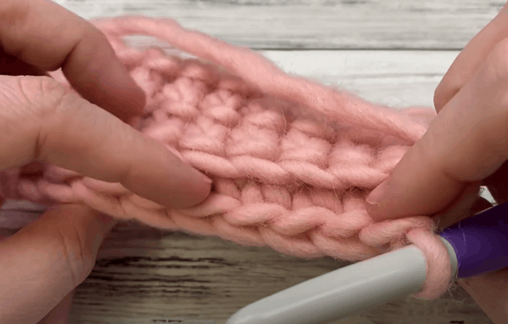 hands showing problem of loops hanging when you are done working thermal stitch